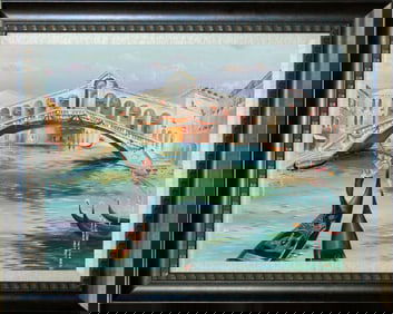 Arina Mixed media original Canal Boats