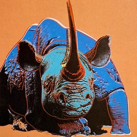 Andy Warhol Screen print Serigraph Black Rhinoceros 1983 from the Endangered Species Suite