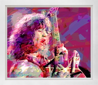 Eddie Van Halen Shreds  Mixed Media Original on canvas David Lloyd Glover