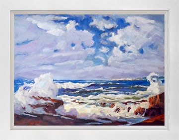 Cloudy Sky Pacific California Mixed Meda Original on canvas by David Lloyd Glover