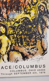 Marc Chagall - Chagall At Pace/Columbus - Poster signed offset lithograph, 1976 Chagall at