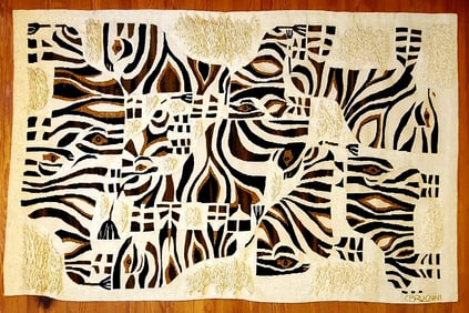 Tapestry Zebra Puzzle by Cecilia Brugnini 1984.