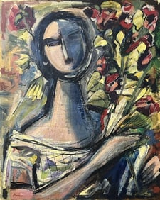 Sigmund Menkes (1896-1986) oil painting attributed to Sigmund Menkes.  Signed Menkes lower left side