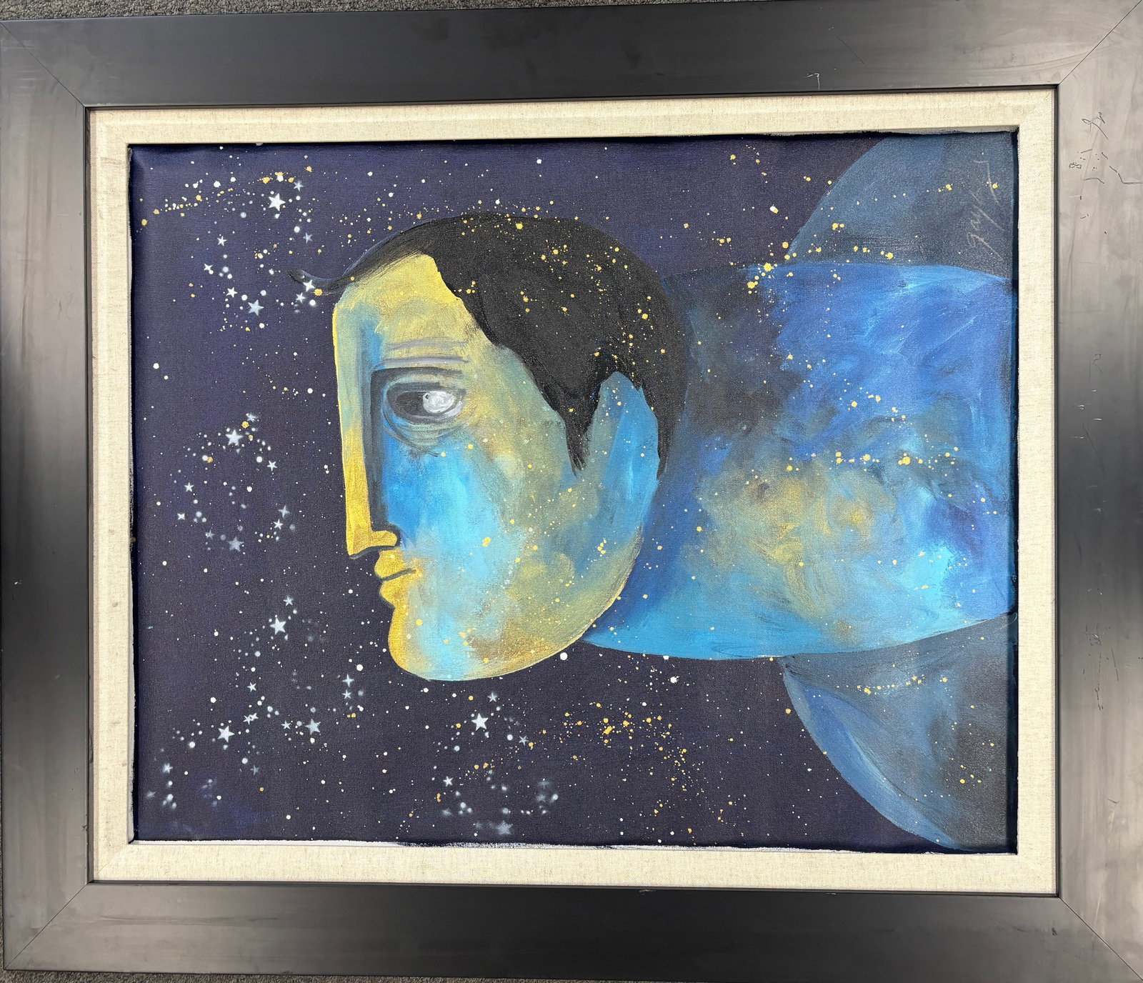 Gaylord Soli (American 1939) Original Painting on canvas by Gaylord Soli: Gaylord Soli (American 1939) - Original acrylic on canvas One of a kind. Hand signed by the artist. Approx. 30x24 inches image size. Includes Certificate of Authenticity. Custom framed. This work was 