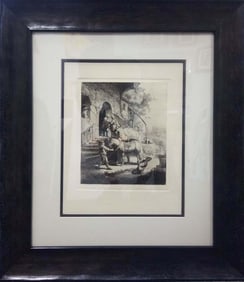 Rembrandt Etching from the original copper plates created by Amand Durand. The Good Samaritan