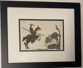 Pablo Picasso lithograph from his 1959 sketchibook. Printed in 1961