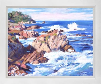 Central Coast at Carmel Original mixed media on canvas by David Lloyd Glover