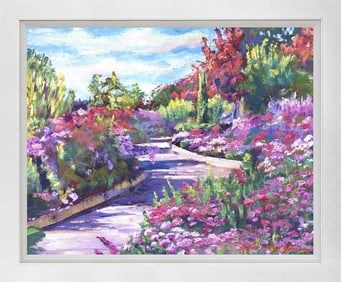 Winding Path at English Garden Original mixed media on canvas by David Lloyd Glover