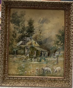 Vintage Original Watercolor. 14 x 12 inches. with Original Frame.