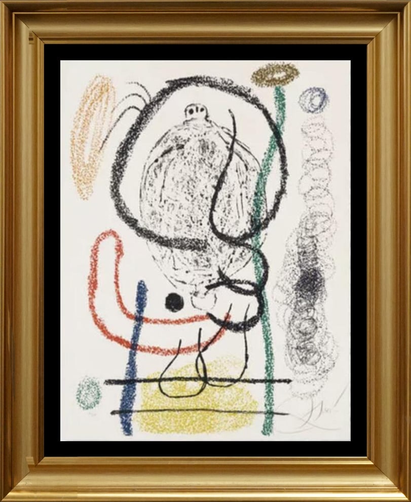 Joan Miro Limited Edition original lithograph Hand signed and numbered Album 21 from 1978: Joan Miro Limited Edition Hand signed by the artist and numbered. Custom framed and includes documentation. Album 21 by Joan Miro from 1978. This Lithograph is hand signed and numbered by the artist i