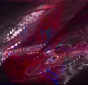 Robert Johnson by David Lloyd Glover Hand embellished on canvas