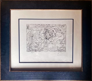 Pablo Picasso Lithograph with Museum stamp from 1956