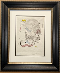 Salvador Dali Etching Hand signed and numbered.  Edition of 50. Poem's Secrets nude with guitare.