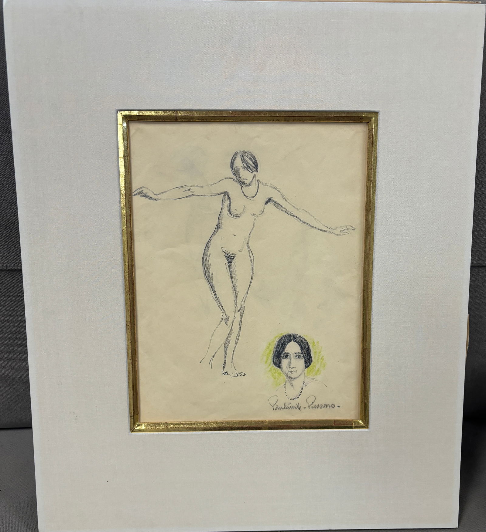 Paul Emile Pissarro crayon pastel niue et portrait Original: Paul Emile Pissarro crayon pastel nude et portrait Original Approx 14x10 inches image size Includes documentation