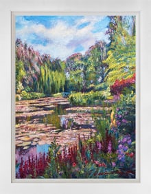Spring Flowers from Claude Monet's Garden Mixed Media original on canvas David Lloyd Glover