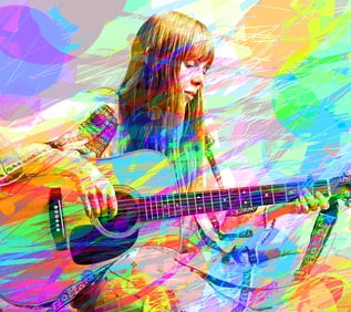 Joni Mitchell Original Mixed Media on canvas David Lloyd Glover