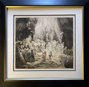 Rembrandt Etching from the original copper plates created by Amand Durand Christ crucified between