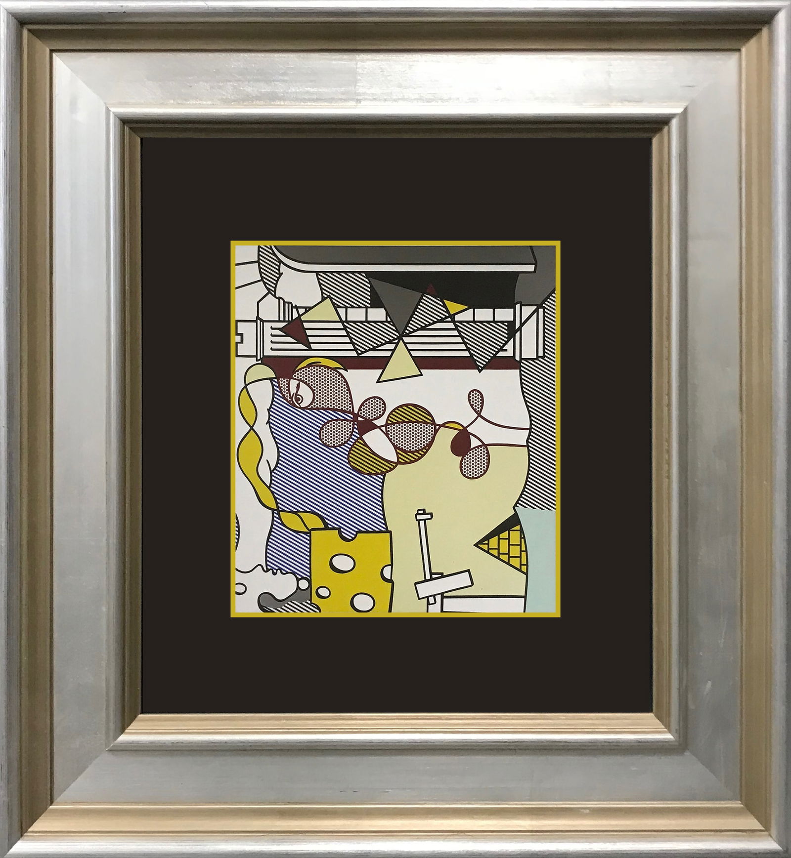 Roy Lichtenstein Lithograph from 1989: Roy Lichtenstein 1993 Color Plate Lithograph. Approx 20x22 inches. Professionally framed. Includes certificate of authenticity.