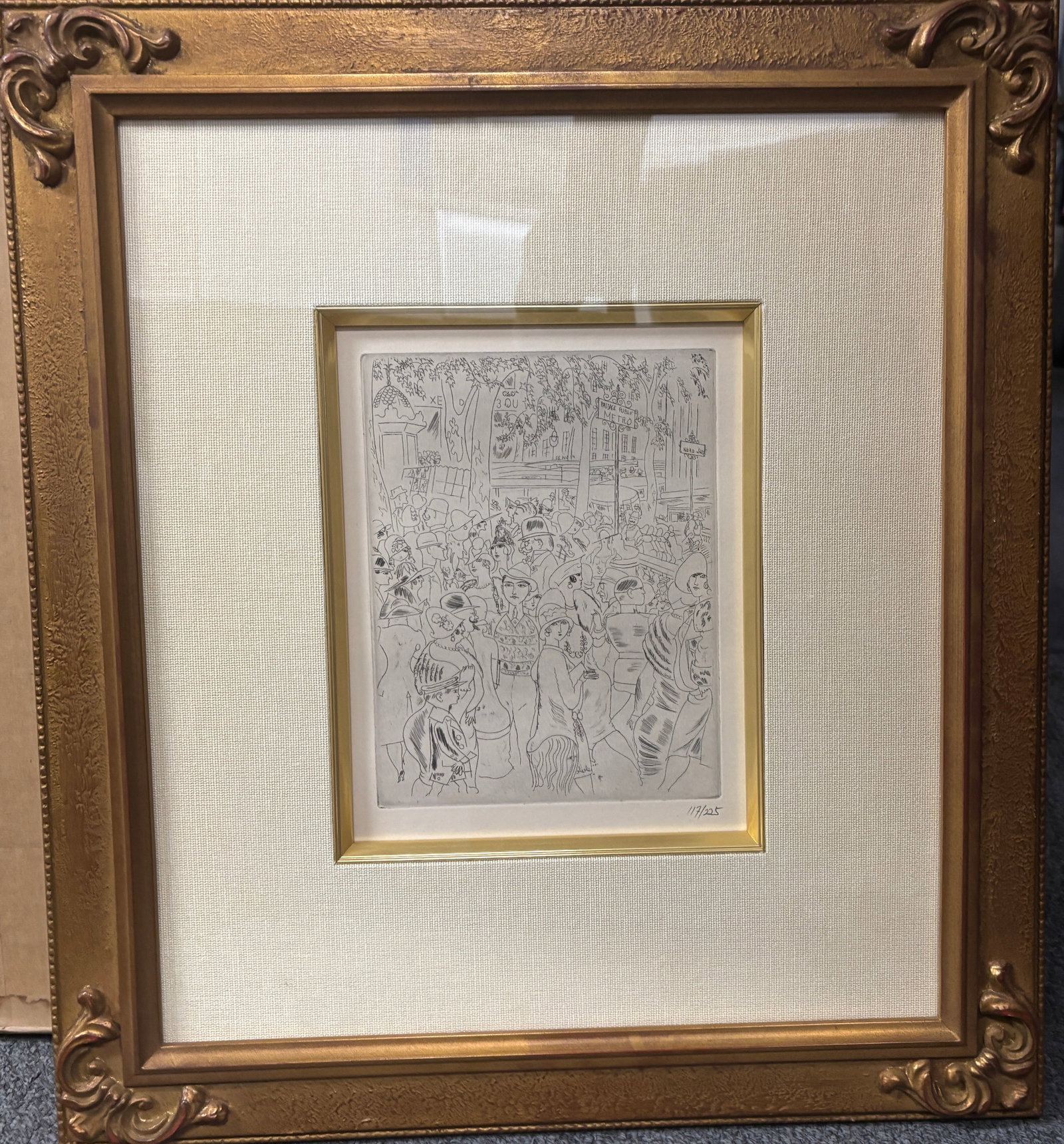 Charles Laborde original dry point etching from 1927. (French 1941) Boulevad des Capucines Limited (1 of 1)