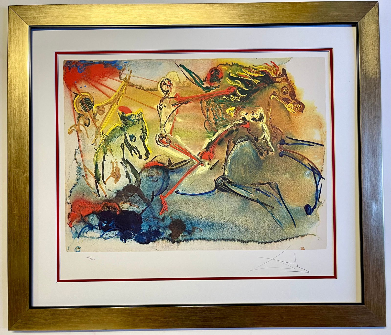 Salvador Dali Lithograph Limited Edition Horseman (1 of 1)