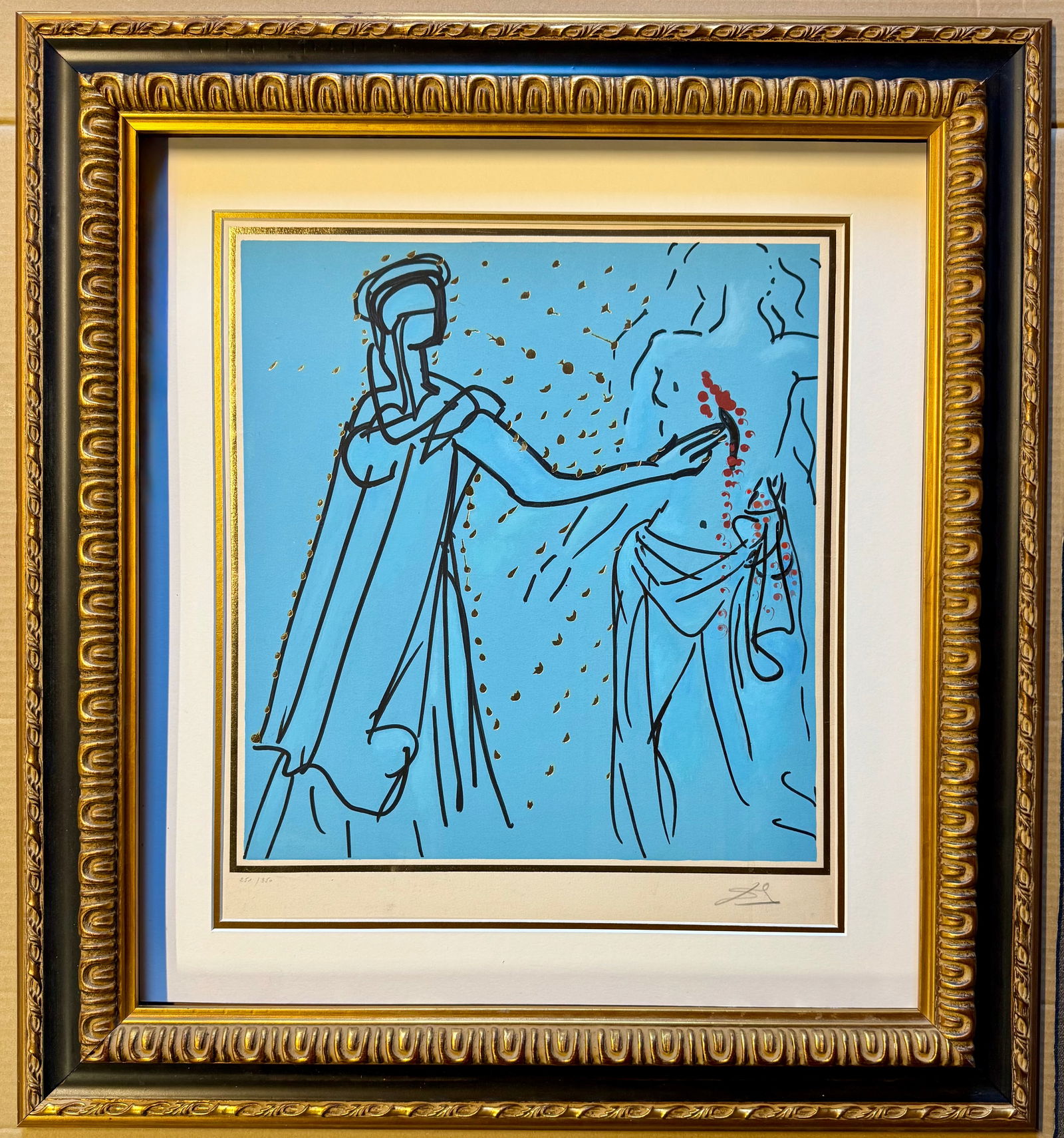 Salvador Dali The Twelve Apostles Limited Edition Lithograph Hand signed and numbered: Salvador Dali The Twelve Apostles Limited Edition Lithograph Hand signed by Salvador Dali and numbered Approx 30x24 inches custom framed and includes certificate of authenticity.