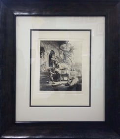 Rembrandt Etching from the original copper plates created by Amand Durand. The Good Samaritan
