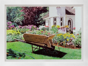 Patio Lane Garden David Lloyd Glover Mixed Media Original canvas