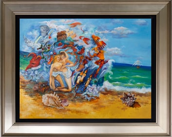 Arina Hand embellished acrylic and ink on canvas Limited edition