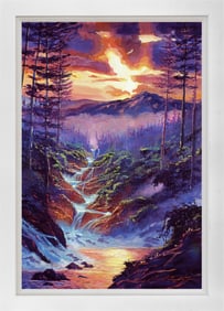 Cascading Waters Mixed Media Original on canvas by David Lloyd Glover