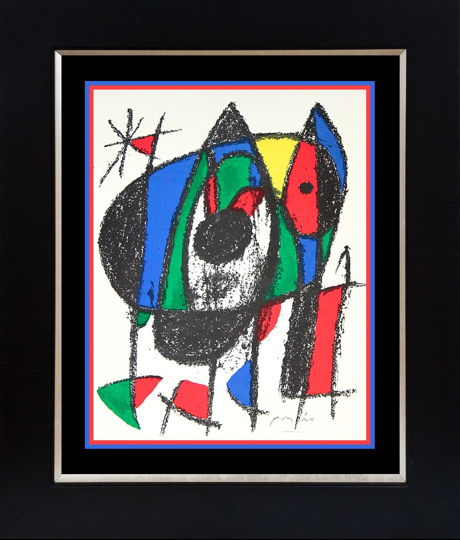 Joan Miro original Lithograph Hand signed: Joan Miro original Lithograph Hand signed by Joan Miro in pencil. Approx 20 x 24 inches. Custom framed. Includes certificate of authenticity. 1975