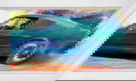 Bullitt Mustang Hand embellished on canvas by David Lloyd Glover