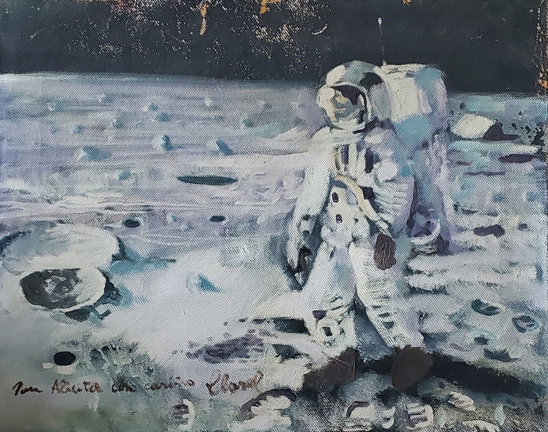 Clarel Neme (1926 - 2004). Year of creation: 1969 Moon Landing Oil on canvas (1 of 1)