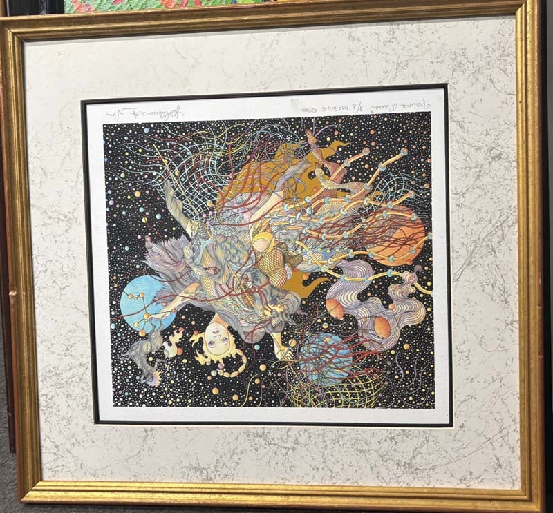 Guillaume Azoulay original Colored Etching Limited Edition: Guillaume Azoulay original Colored Etching Limited Edition Hand signed and numbered by the artist. Custom framed and includes certificate of authenticity. Approx 24x16 inches image size.