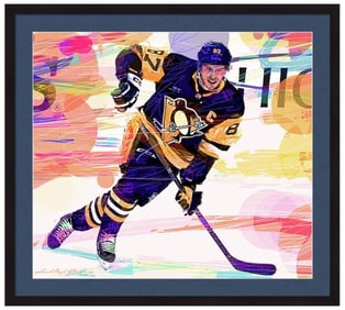 Sydney Crosby Original mixed media on canvas by David Lloyd Glover