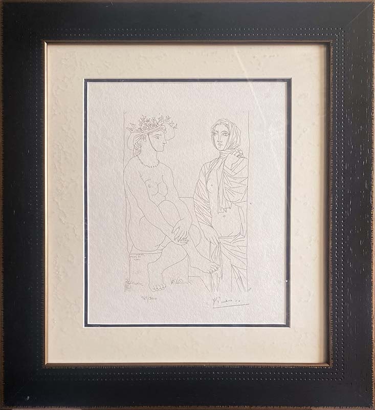 Pablo Picasso Lithogaph Limited Edition with Museum official Stamp 300 edition: Pablo Picasso Lithograph from 1990-1992 Suite Vollard. Authorized by the Picasso Family. Each piece is numbered from an edition of 300, and includes the museum stamp on the back with the reference num