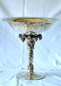 A Georg Jensen sterling silver compote bowl in the famous grape pattern number 264B, made in the