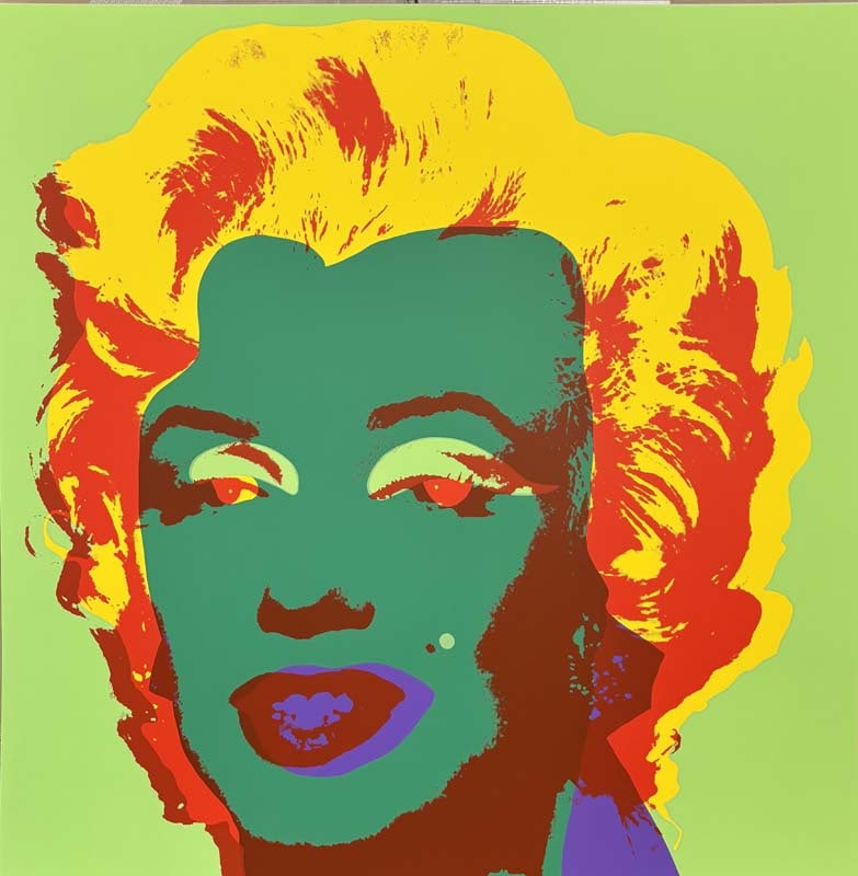 Marilyn Monroe Andy Warhol Serigraph Limited Edition Sunday B. Morning: Andy Warhol Serigraph Marilyn Monroe Limited Edition Sunday B. Morning Edition Approx 36x36 inches. Includes certificate.