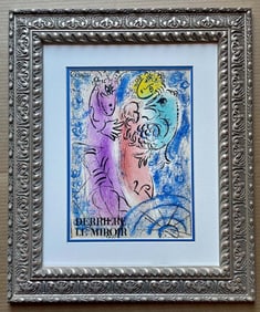 Marc Chagall Lithograph from 1974 Derrier Le Miroir