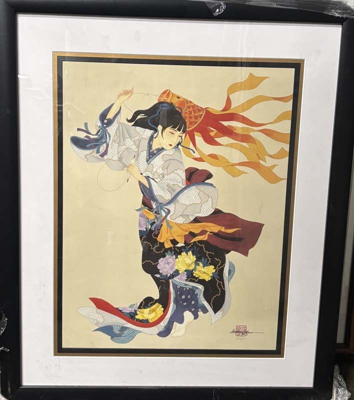 Original on paper: Original on paper Approx 24x16 inches One of a kind original Hand signed by the Artist and is framed.