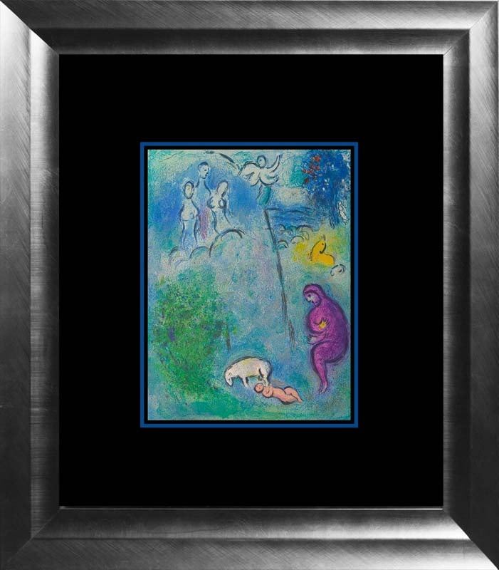 Marc Chagall Hand Signed Lithograph: Marc Chagall Mourlot Press lithograph from 1971. Hand signed by the artist Marc Chagall. Custom framed Includes certificate of authenticity.