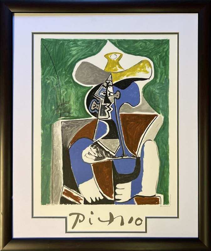 Pablo Picasso Lithograph Marina Picasso Collection 1982: Pablo Picasso Lithograph Marina Picasso Collection Hand signed by Marina Picasso from 1982. Authorized by Picasso. Signed in the plate Approx 24x19 inches image size Custom framed and includes certifi