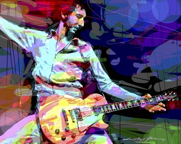 Pete Townshend Power Chord Original Mixed media on canvas by David Lloyd Glover
