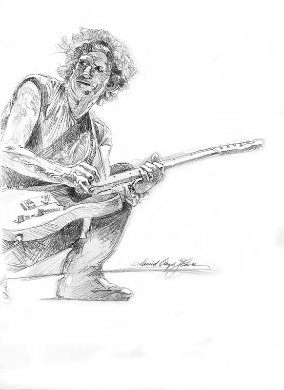Keith Richards The Pirate drawing by David Lloyd Glover: Keith Richards Drawing by David Lloyd Glover. Hand signed by the artist. Original drawing on paper. Approx 20 x 16 inches image size. Custom framed and includes certificate. This work was purchased di