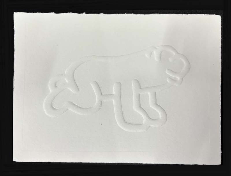 Once upon a Time from 1989 embossed engraving by Keith Haring: Keith Haring embossed engraving Hand signed and dated Once Upon a Time. This comes framed and with certificate. 1986. Image size is Approx 7x5 inches.