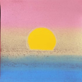 Andy Warhol  from 1972 Sunset Unique Edition Original Serigraph Silkscreen in colors.
