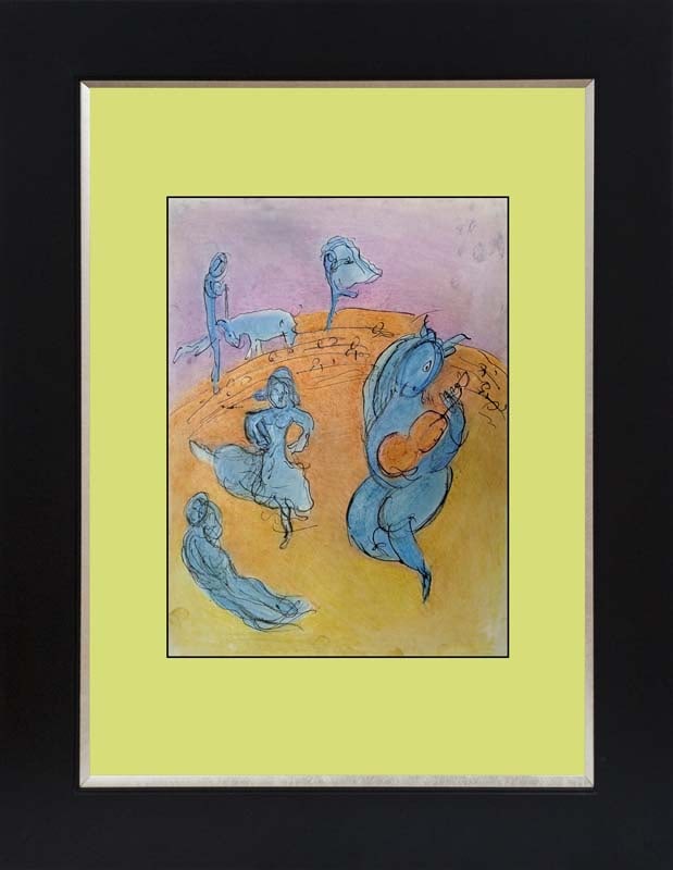 Marc Chagall Lithograph after Chagall from 1968: Marc Chagall Lithograph from 1968 Approx 24x20 inches Custom framed Includes certificate.