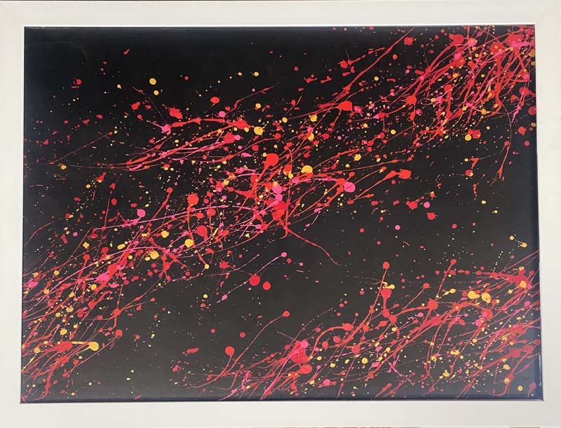 Robert Copple Original oil on canvas Abstract: Original on canvas Abstract by Robert Copple Approx image size 30 x 40 inches. One of a kind original. Hand signed by the artist. Includes certificate of authenticity. This work was purchased directly