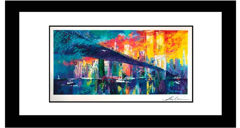 Leroy Neiman Brooklyn Bridge Lithograph Hand signed: Leroy Neiman Brooklyn Bridge Leroy Neiman Lithograph Hand signed by the artist. Limited Edition Custom Framed. Includes Certificate of Authenticity. Approx 28 x 18 inches.