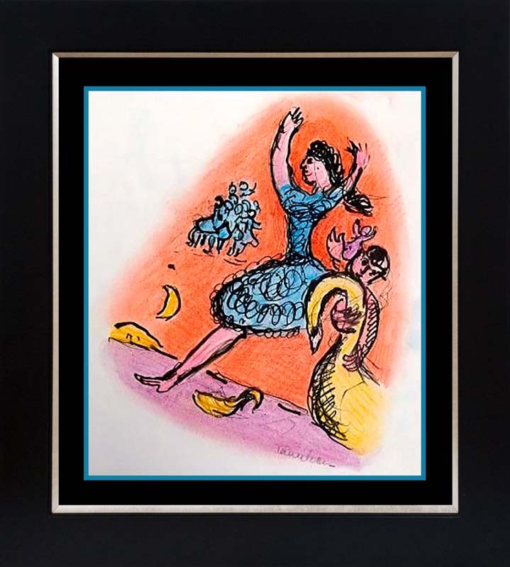 Marc Chagall Lithograph from 1968: Marc Chagall Lithograph from 1968 Approx 24x20 inches Custom framed Includes certificate.