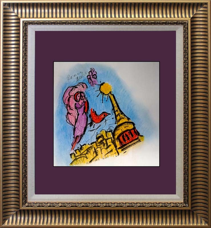 Marc Chagall Lithograph from 1968: Marc Chagall Lithograph from 1968 Approx 24x20 inches Custom framed Includes certificate.